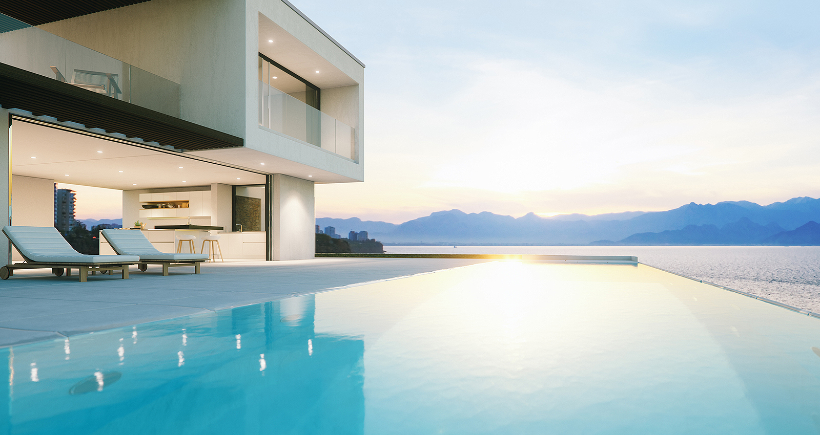 Infinity pool of a luxury home in La Cresta, CA