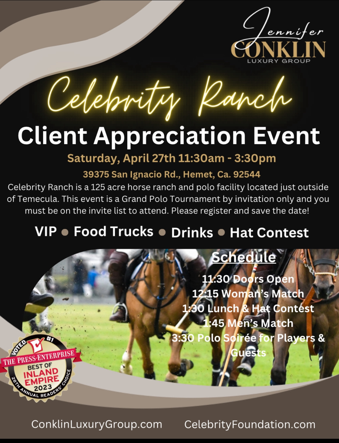 Events Real Estate with Jennifer Conklin Luxury Group La Cresta